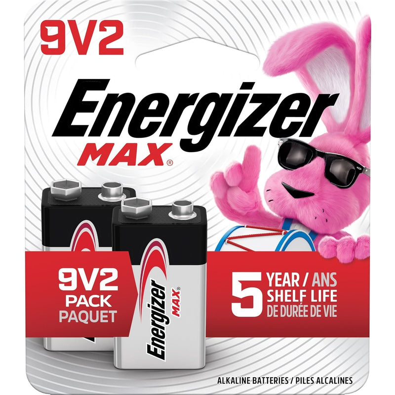 Max 2-pk 9V / 9 Volt Alkaline Batteries, Long Lasting, All Purpose G618