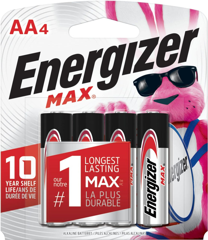 Max 4-pk AA Alkaline Batteries, Long Lasting, All Purpose D8387