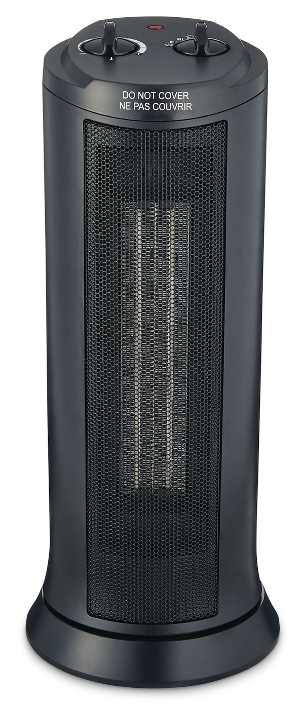 Oscillating Tower Ceramic Space Heater withThermostat, 1500W, Black A0398