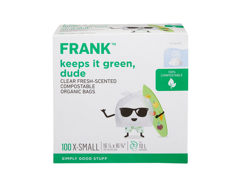 Extra-Small Organic Fresh-Scented Compostable Food Waste Bags, 100-pk, Clear, 10-L G4071