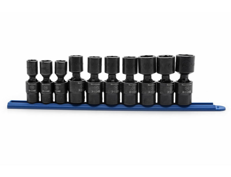 6 Point Standard Drive X-Core Pinless Universal Impact Socket Set, Metric, 1/2-in, 10-pc M7515