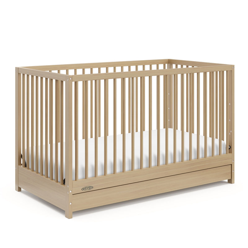 Teddi 4-in-1 Convertible Crib with Drawer, Driftwood T9538