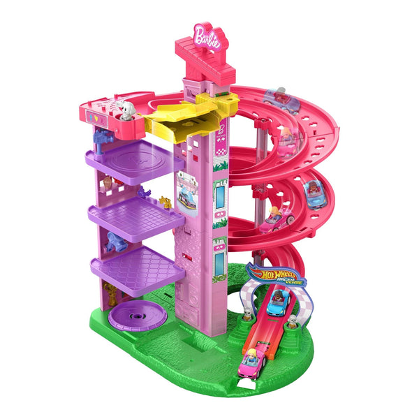 Racerverse Toy Vehicle Track Set with 2 1:64 Die-Cast Vehicles and Figures H8443