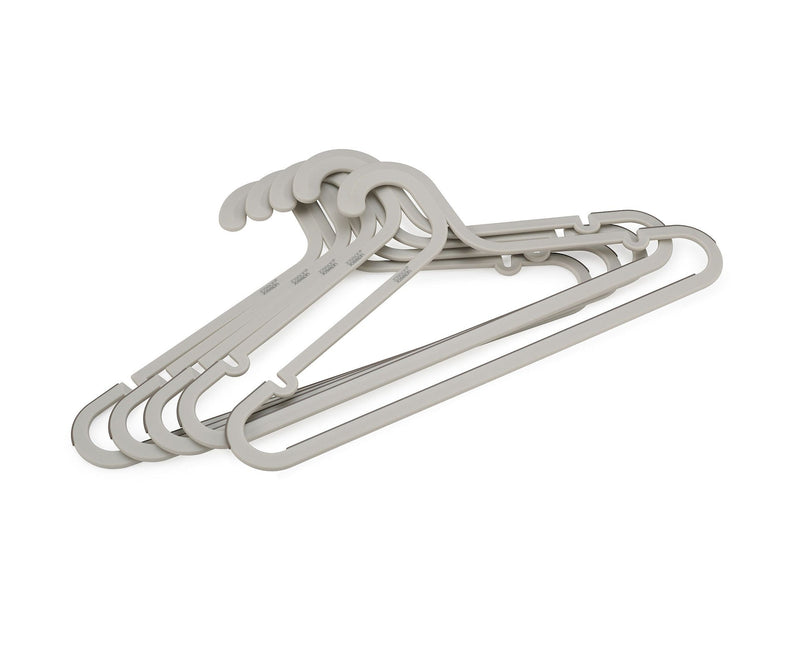 Orderly Anti-Tangle Anti-Slip Garment Hangers, Ecru, 5-pk D0201