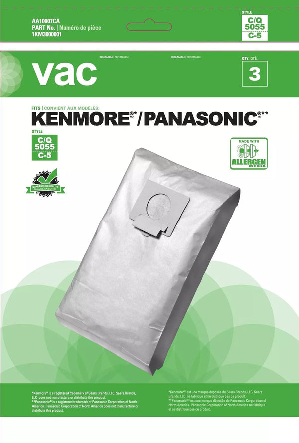 5055 & C5 Replacement Vacuum Cleaner Bags, 3-pk T3176