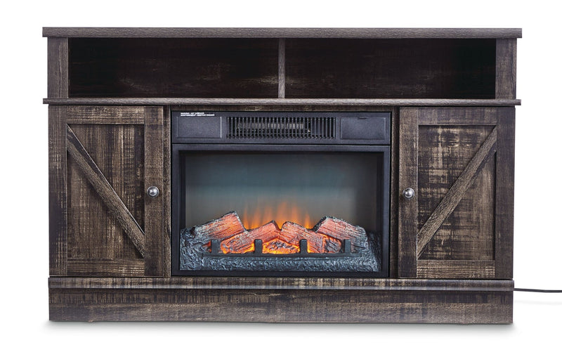 Media Electric Fireplace TV Stand, 44.5-in, 1500W, Brown M2854