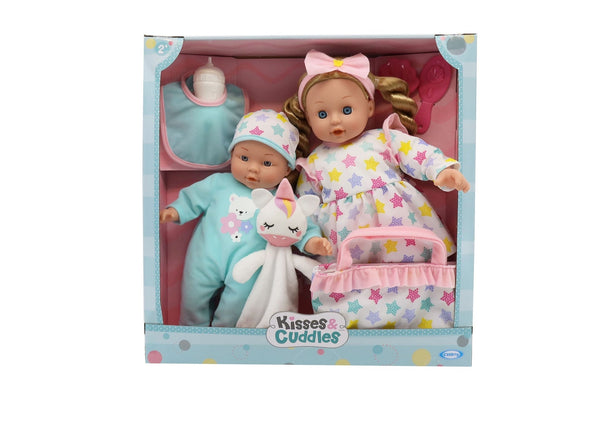 Kisses & Cuddles Soft Body Baby Doll Gift Set with 12-in and 16-in Dolls M5047
