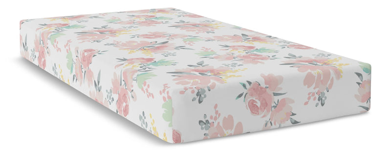 Fitted Percale Crib Sheet, Watercolour Blooms S2835