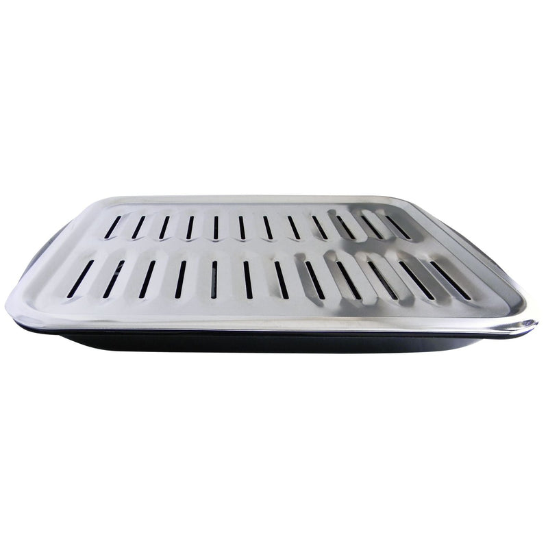 62250 2-in-1 Broiler Pan, Chrome/Porcelain, Dishwasher Safe, Black, 16 x 12.75 x 1.75-in Z9100