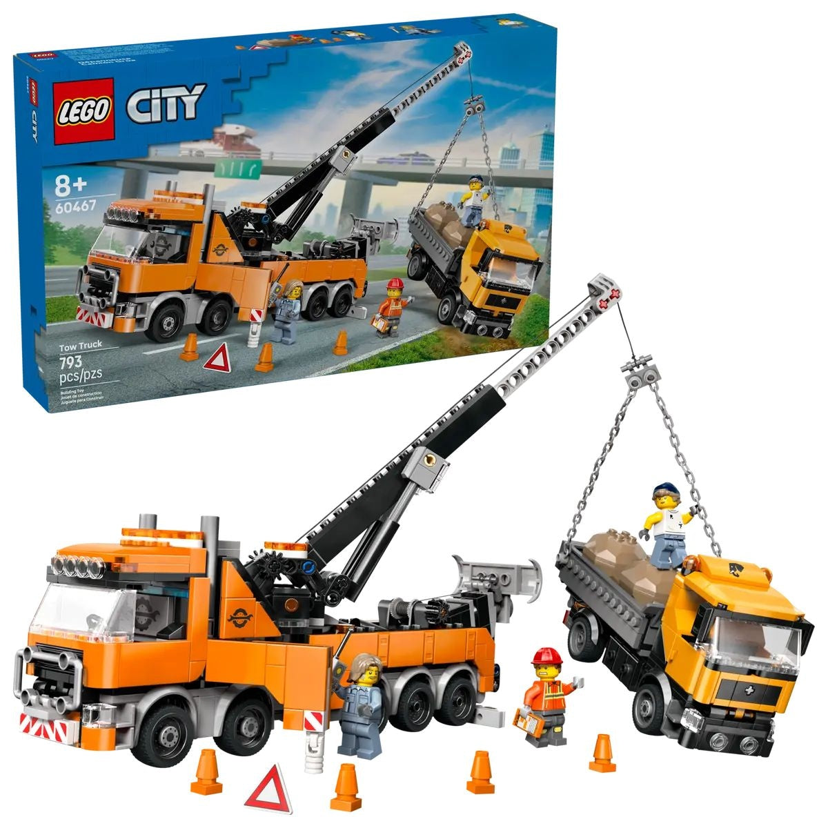 City Heavy-Duty Recovery Tow Truck with Crane - 60467, 793-pcs, Ages 8+