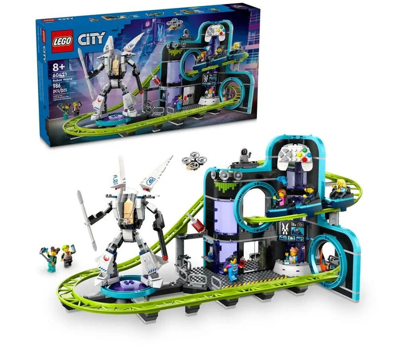 City Robot World Roller-Coaster Park Building Set - 60421, 986-pcs, Ages 8+ E4260