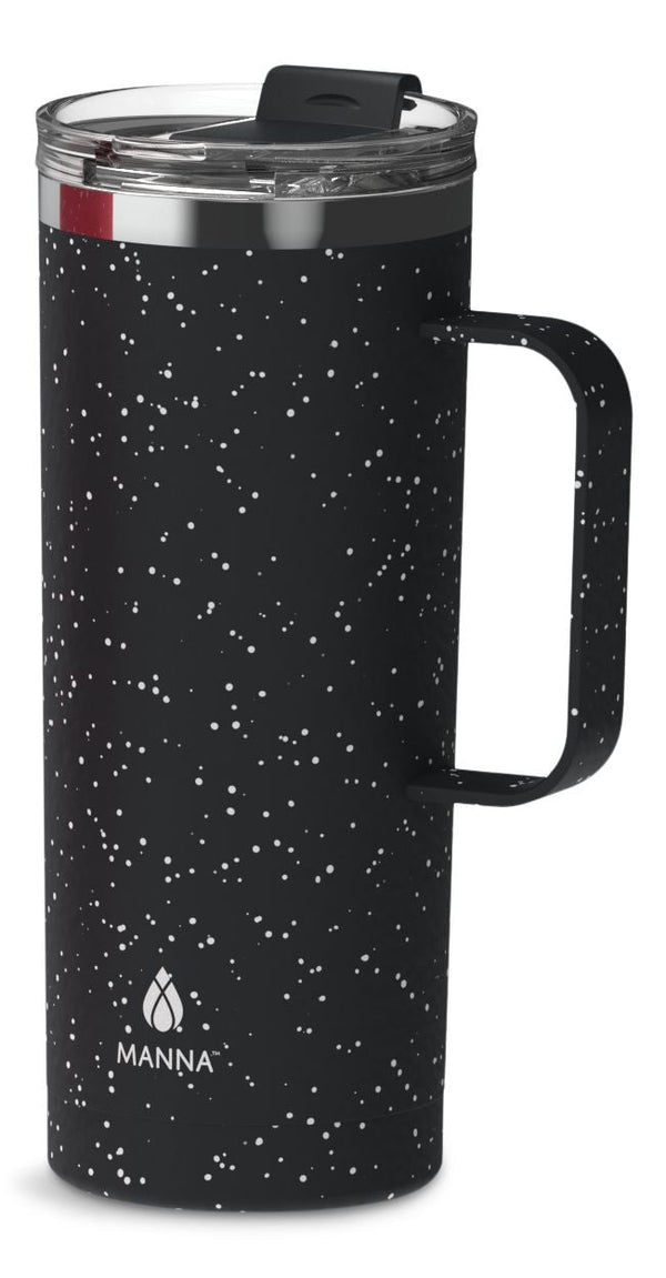 Tahoe Insulated Stainless Steel Mug with Leakproof Lid, Speckled Black, 591-mL Q3957