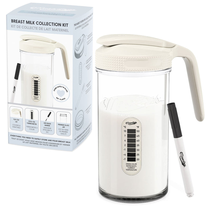 Mason Jar Breast Milk Storage, Wide Mouth, Cream E0116