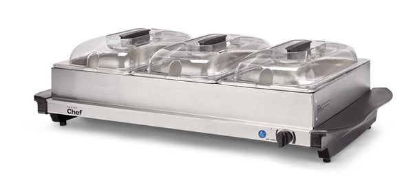 3-Tier Buffet Server/Food Warmer with Warming Tray, Stainless Steel, 300W Q7021