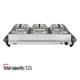 3-Tier Buffet Server/Food Warmer with Warming Tray, Stainless Steel, 300W