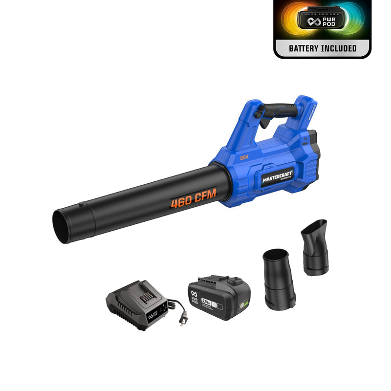 20V Cordless 460 CFM Brushless Leaf Blower Kit with 4 Ah Battery and Charger J3020