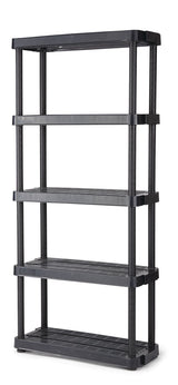 Adjustable 5-Shelf Resin/ Plastic Storage Rack/ Shelving Unit, 36 x 14 x 72-in