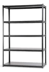 Adjustable 5-Shelf Steel Metal & Wood Storage Rack/Shelving Unit, 48 x 24 x 72-in