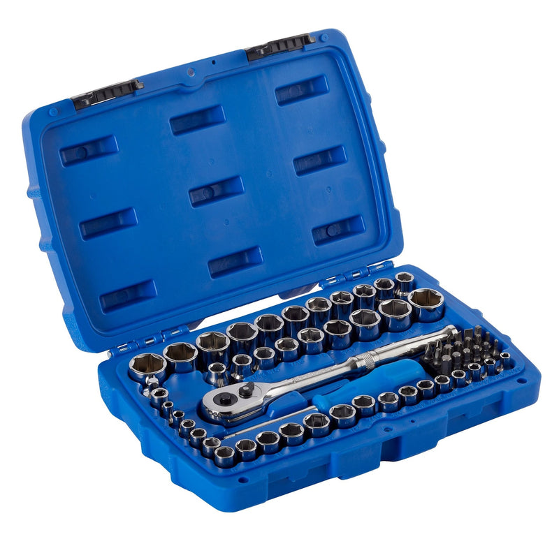 Mechanic's Tool Set with Case, Nickel-Plated, SAE/Metric, 62-pc W6384