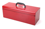 Portable Metal Hip Roof Tool Box with Removable Tray, 19-in, Red