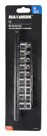 E-Star-drive Bit Socket Set, Chrome-Plated, 9-pc