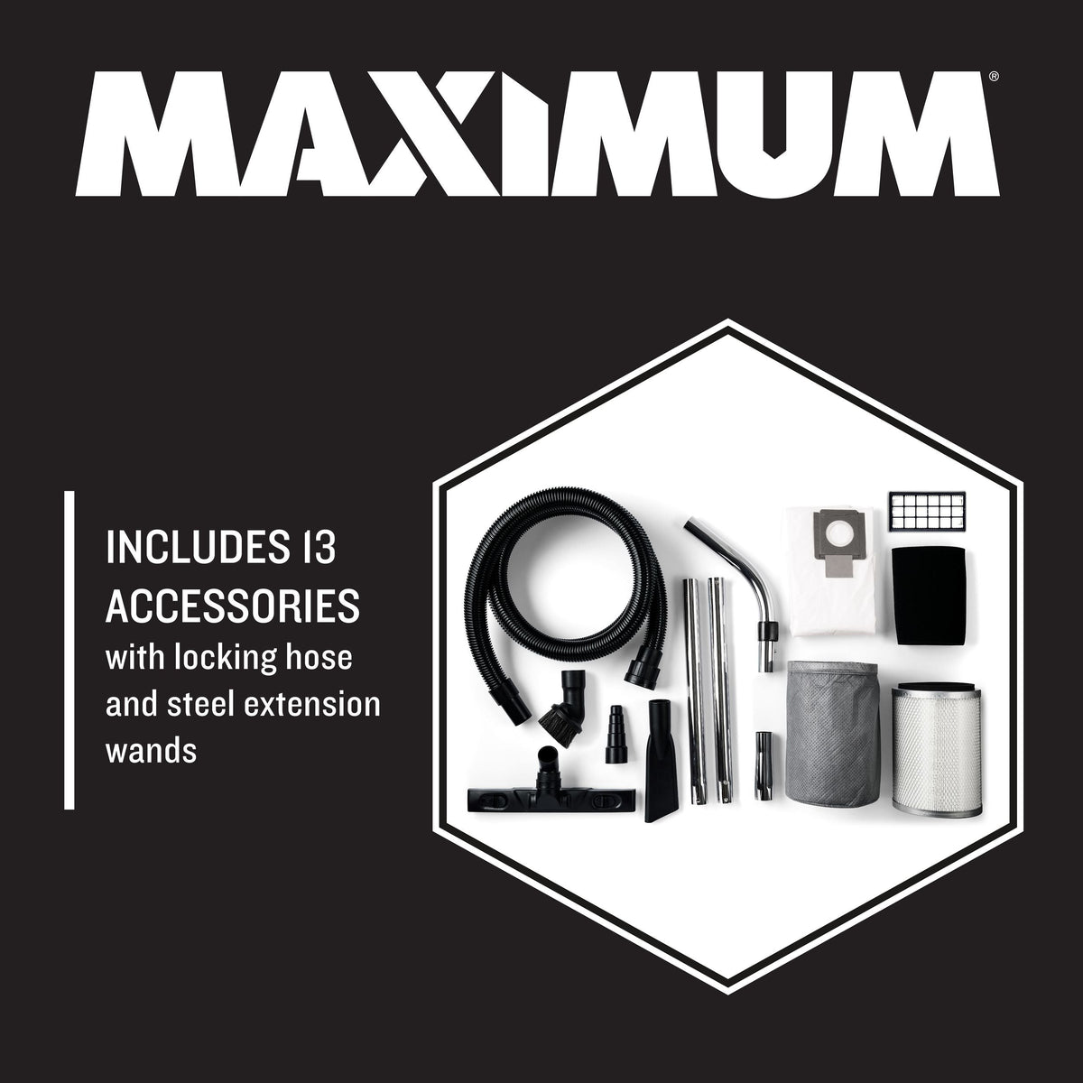 VK811PH HEPA Certified Wet/Dry Shop Vacuum with Hose and Accessories, 30-L