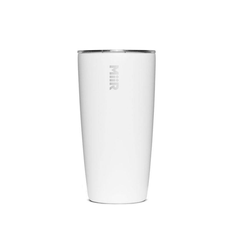 Stainless Steel Insulated Travel Tumbler with Press-Fit Slide Lid, White, 16-oz E7004