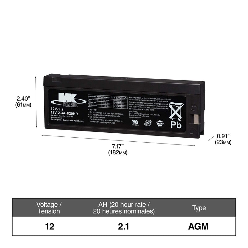 12-Volt 2.3 Ah SLA Battery G0268