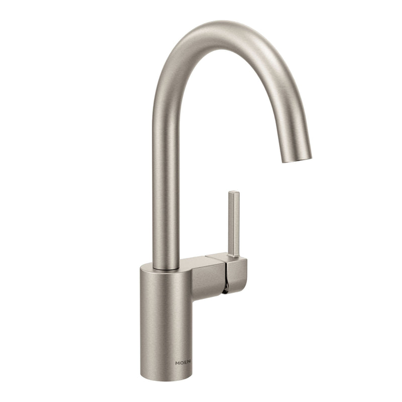 Align Single Handle High Arc Modern Pull Down Sprayer Kitchen Faucet, Stainless Steel T9451