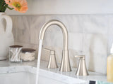 Mikah Double Handle Widespread Bathroom Faucet, Spot-resistant Brushed Nickel