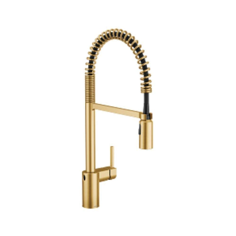 Single Handle Pull Down Kitchen Faucet with Wave & Power Clean, Brushed Gold A1609