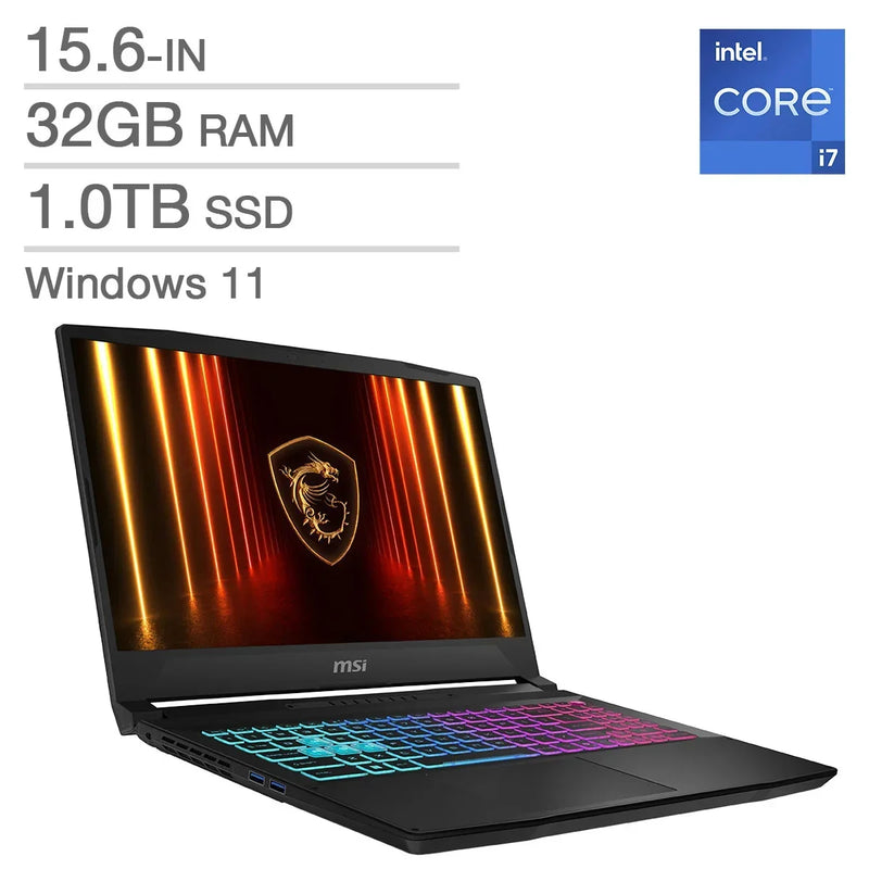 MSI Katana 15 HX 15.6-in. Gaming Laptop, Intel Core i7-14650HX - 32GB RAM, 1TB SSD, 8GB NVIDIA GeForce RTX 5060 B2518