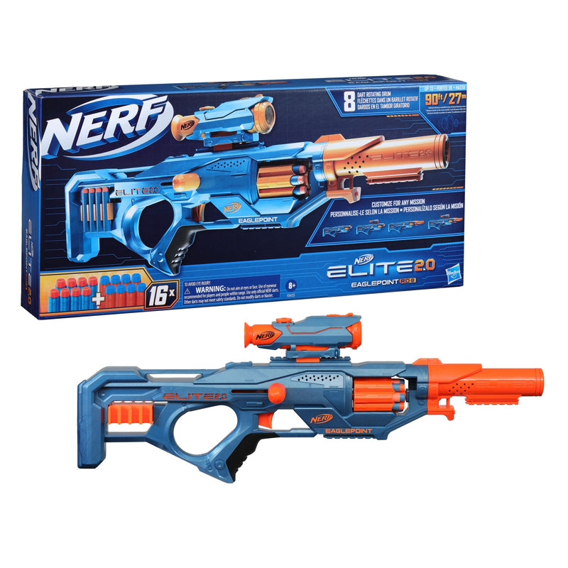 Elite 2.0 Eaglepoint RD-8 Blaster, 8-Dart Drum, Detachable Scope and Barrel, 16 Darts, Ages 8+ D8730