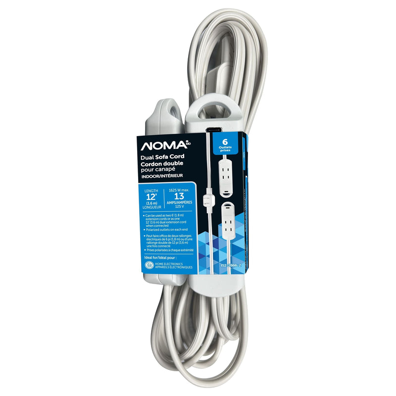 6-ft 13A 6-Outlet/1-USB-C White Indoor Twin Extension Cord C2813