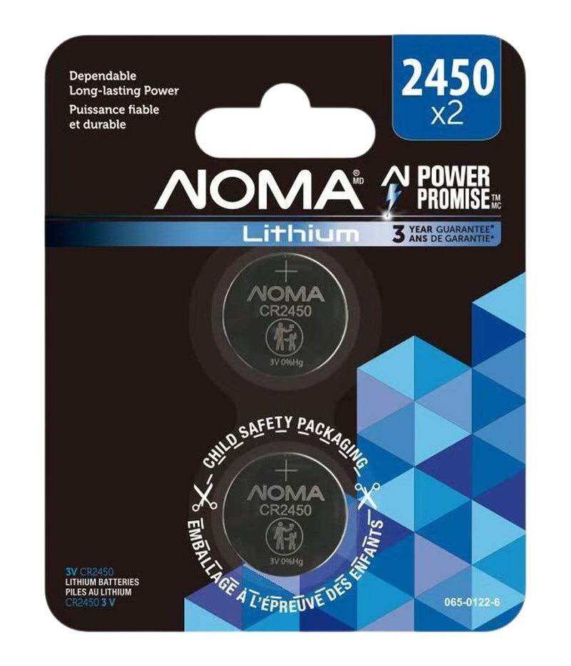 CR2450 Lithium Battery, Long-Lasting Power, 2-pc V3962