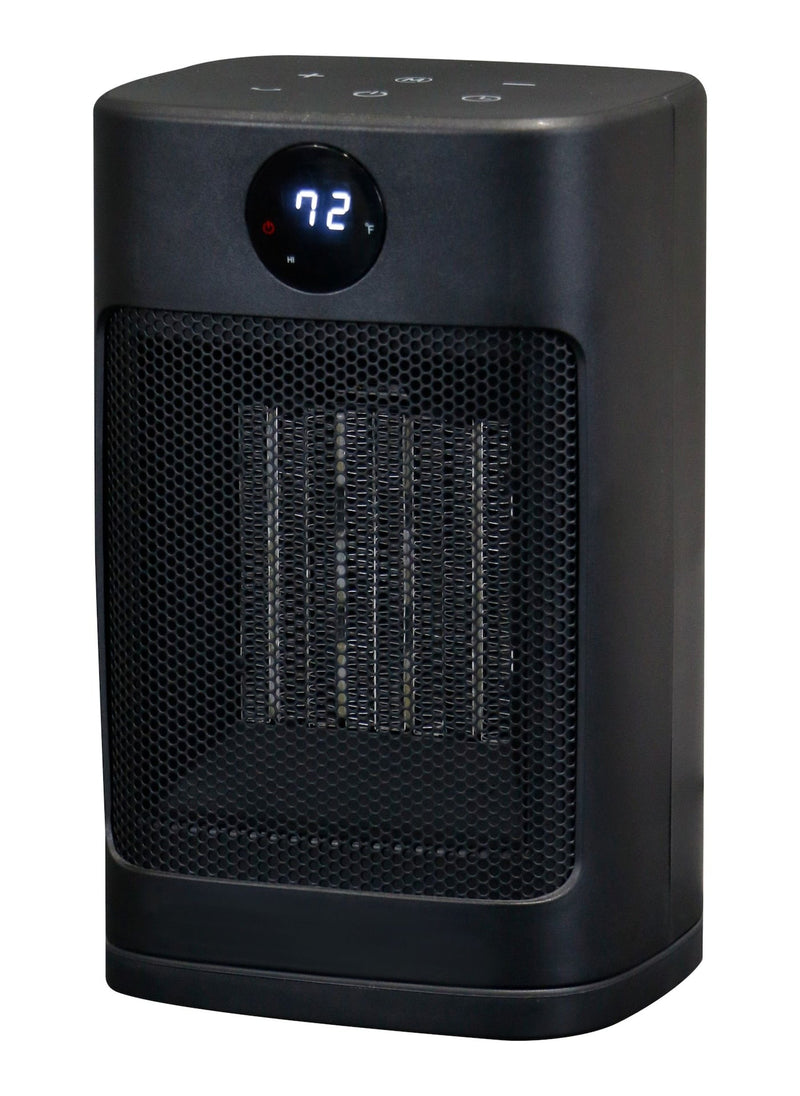 Digital Electric Personal Ceramic Heater with Remote, 1500W, Black O3858