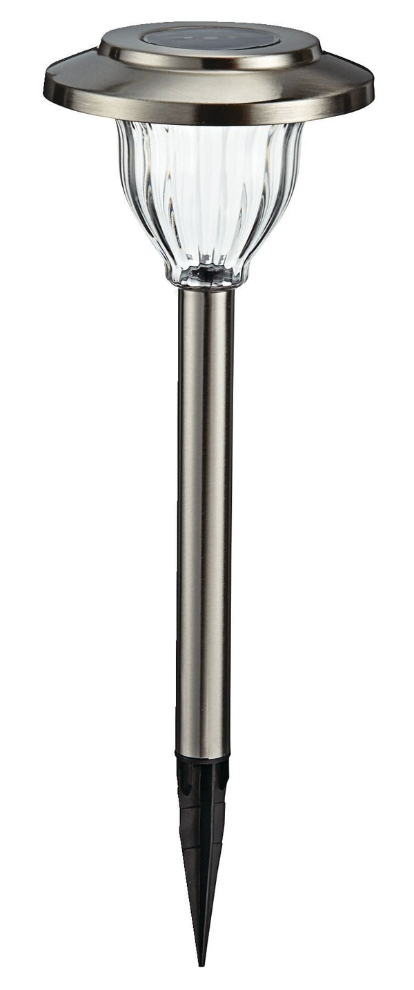 Outdoor Pure White LED Solar Stainless Steel Garden & Pathway Stake Lights, 10-Pk S3467