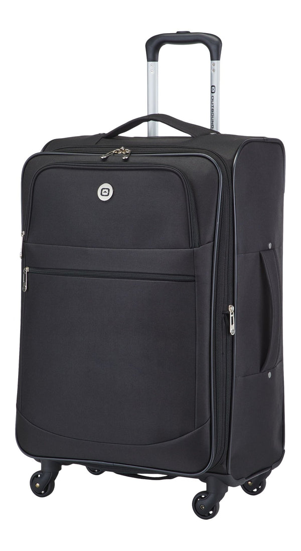 Softside Spinner Wheel Medium Travel Luggage Suitcase, Black, 24-in T2272