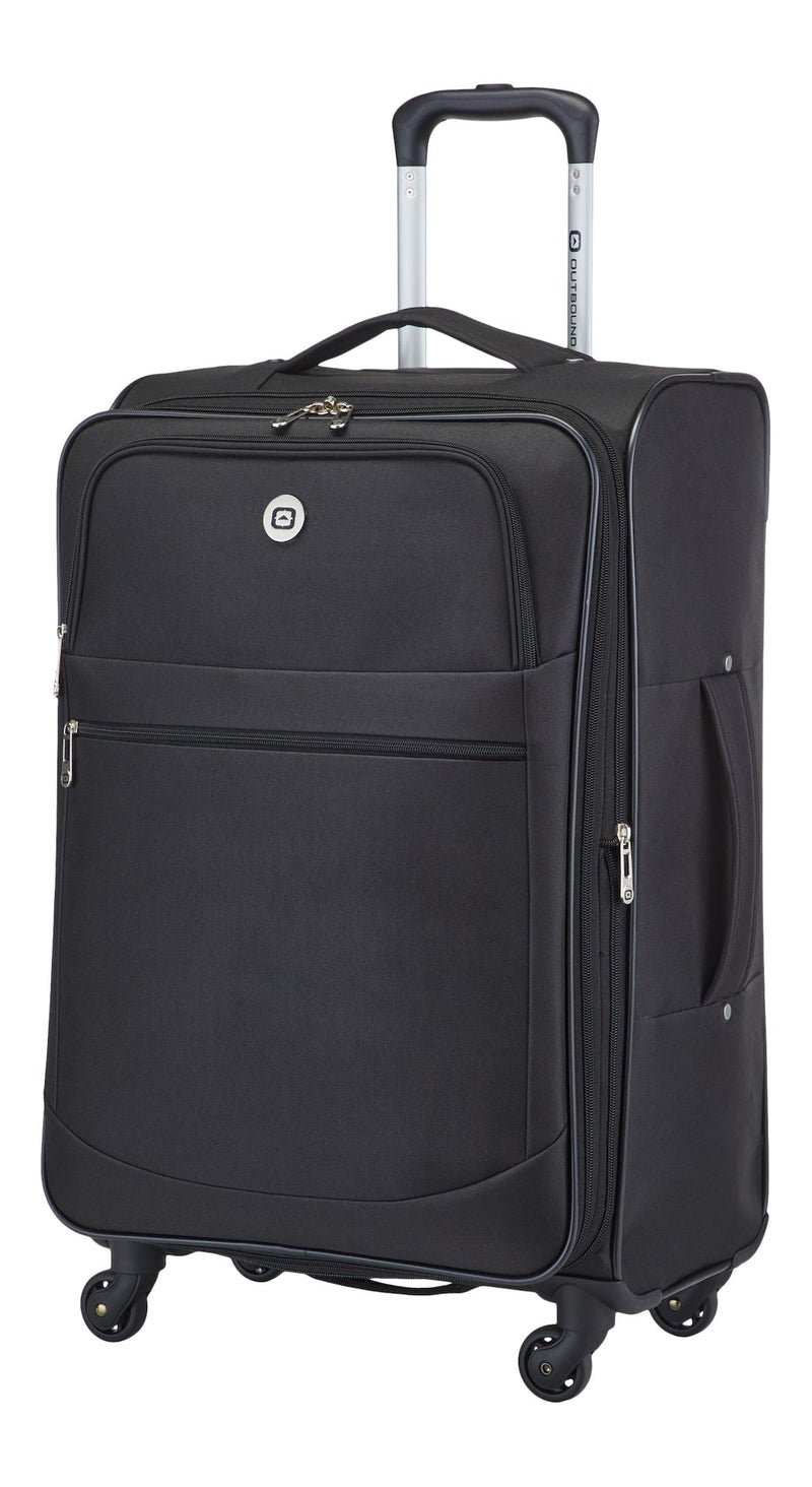 Softside Spinner Wheel Medium Travel Luggage Suitcase, Black, 24-in T2272