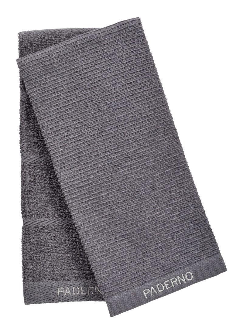 All-Purpose Ribbed Cotton Terry Kitchen Towels, Charcoal, 2-pk R7122