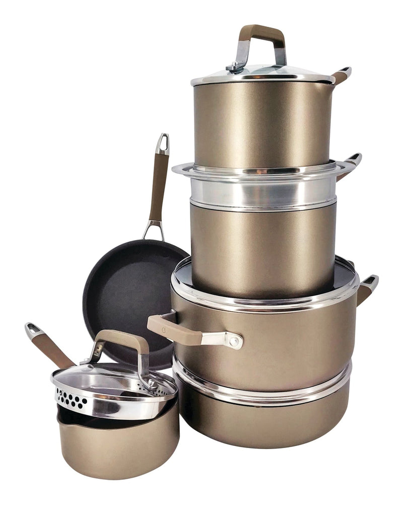 Classic Cookware Set, Non-Stick, PFOA-Free, Oven Safe, Champagne Bronze, 12-pc R6902