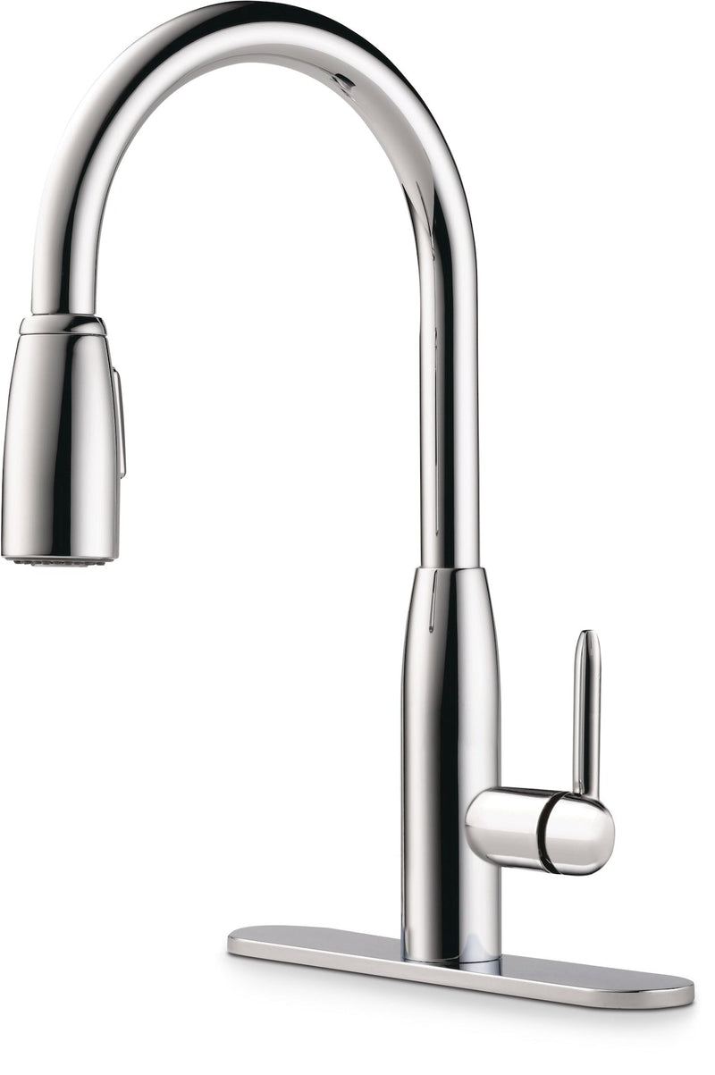 Tunbridge Single Handle High Arc Pull Down Kitchen Faucet, Chrome A5127