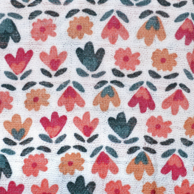 Cotton Muslin Baby Swaddle Blanket, Floral X0964