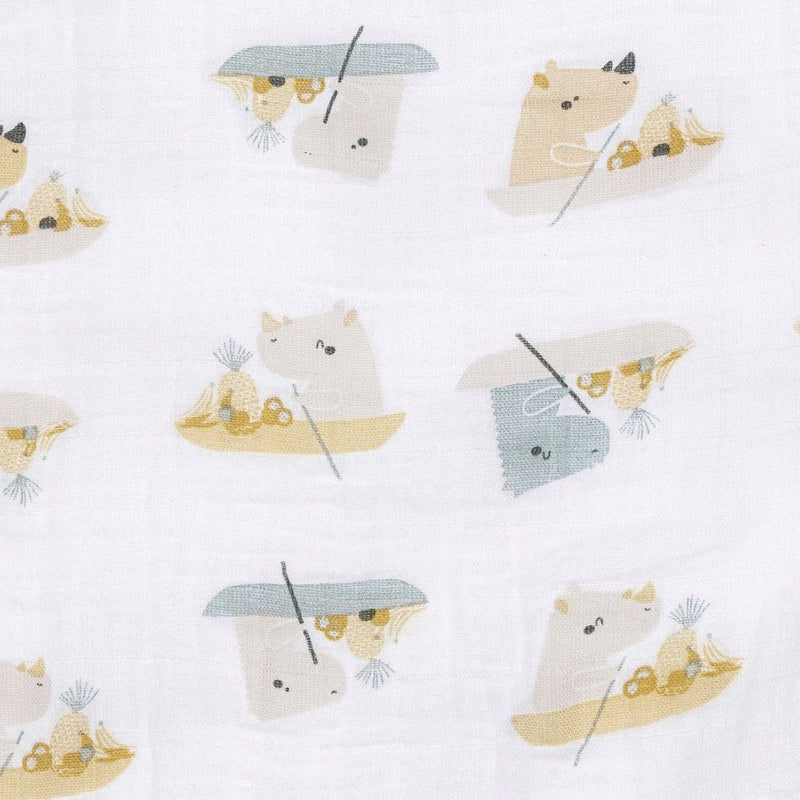 Cotton Muslin Baby Swaddle Blanket, Rhinos I3579