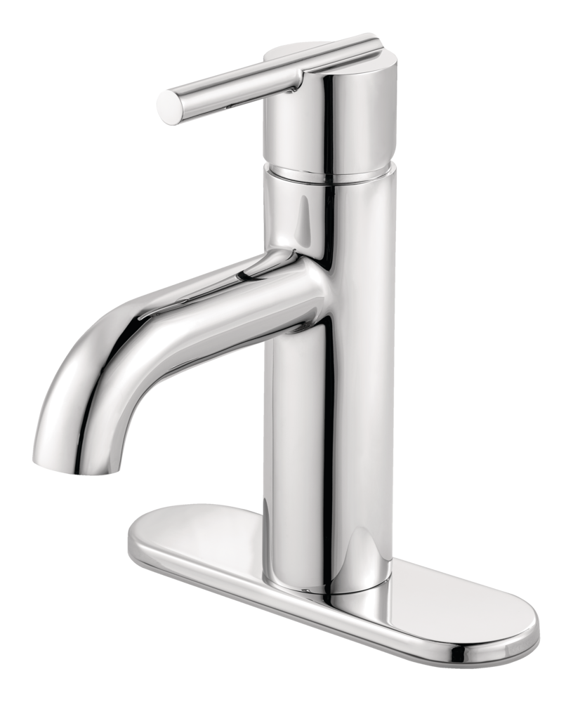 Fullerton Single Handle Single Hole 4-in Centreset Bathroom Sink Faucet, Push & Seal Drain, Chrome