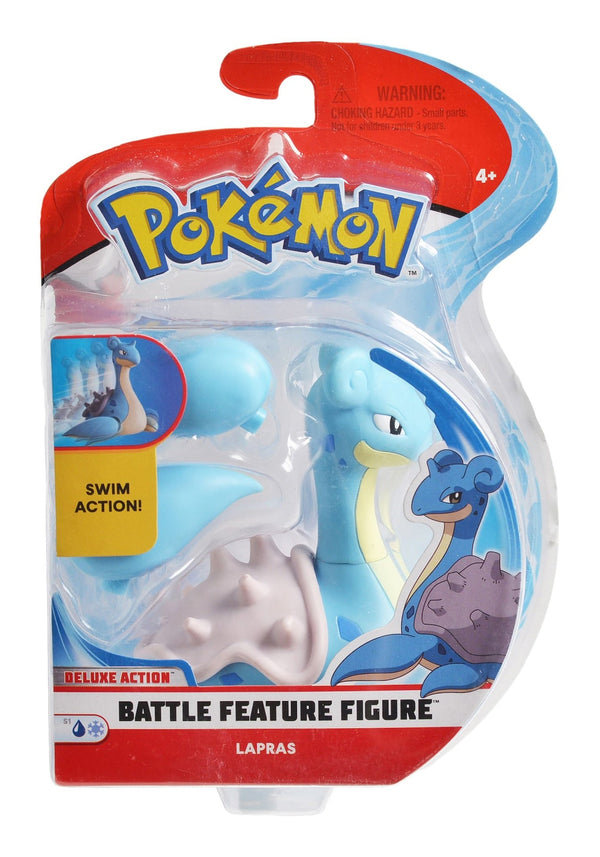 Battle Feature Figure Toy Set, Assorted (Ash & /Bewear/Decidueye/Lapras), Ages 4+ E6000