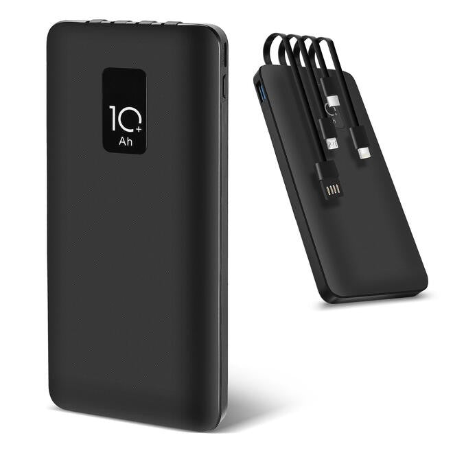 4 in 1 Fast Charging Power Bank with Built-in Cables, 10000mAh - PrimeCables N7902