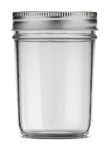 Mason Smooth Design Regular Mouth Glass Jar with Lid & Band, 8-oz, 12-pk