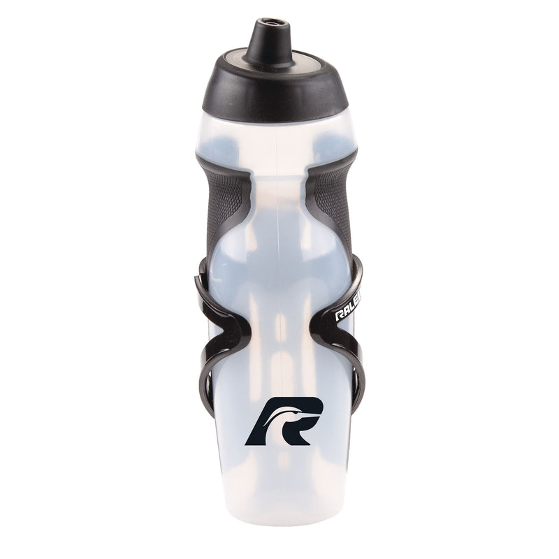 Easy-Squeeze Bike Water Bottle withCage/Holder, Transculent, 20.2-oz H2002