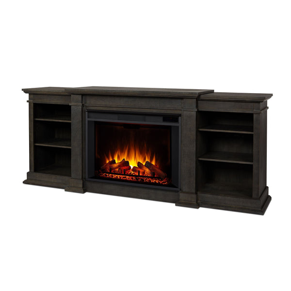 Eliot Grand Entertainment VividFlame Electric Fireplace TV Stand, 1500W, Includes Remote Control & Firebox, Antique Grey A1767